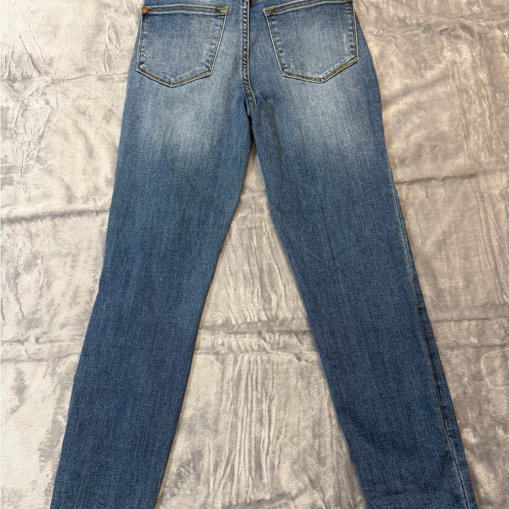 JUDY BLUE Relaxed Fit Mid Rise Distressed Jeans‎ Sz 25 Dark Blue JB8271 DK - Picture 5 of 5